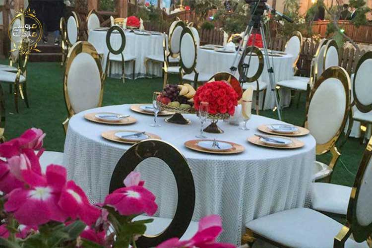 دکوراسیون فضای باز باغ تالار چوبی