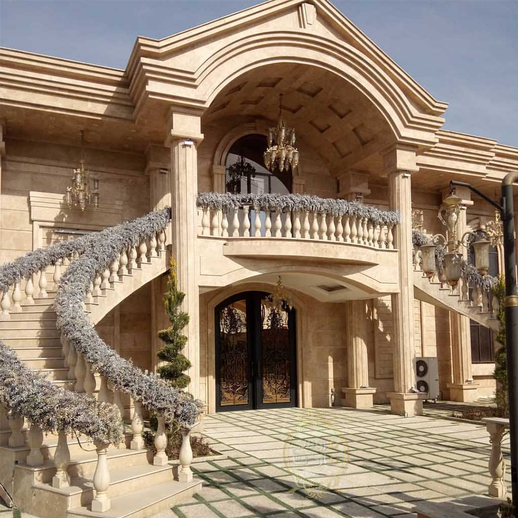 نمای عمارت مجلل یاسین با طراحی لوکس و تشریفاتی